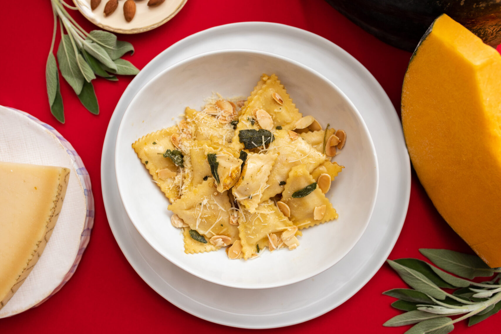 Ravioli de ahuyama al burro